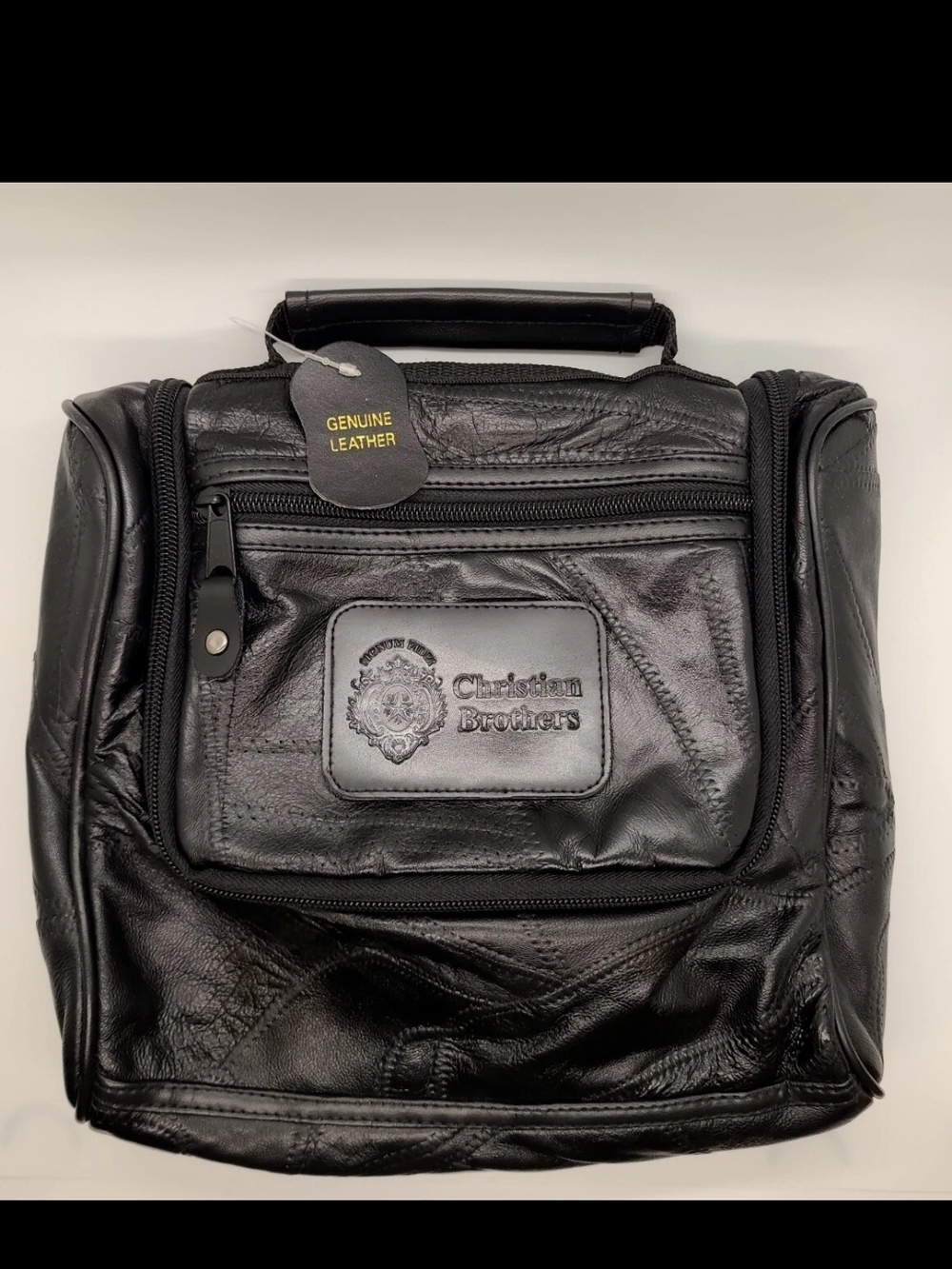 Genuine Leather Christian Brothers Signum Fidel Large Black Travel Bag